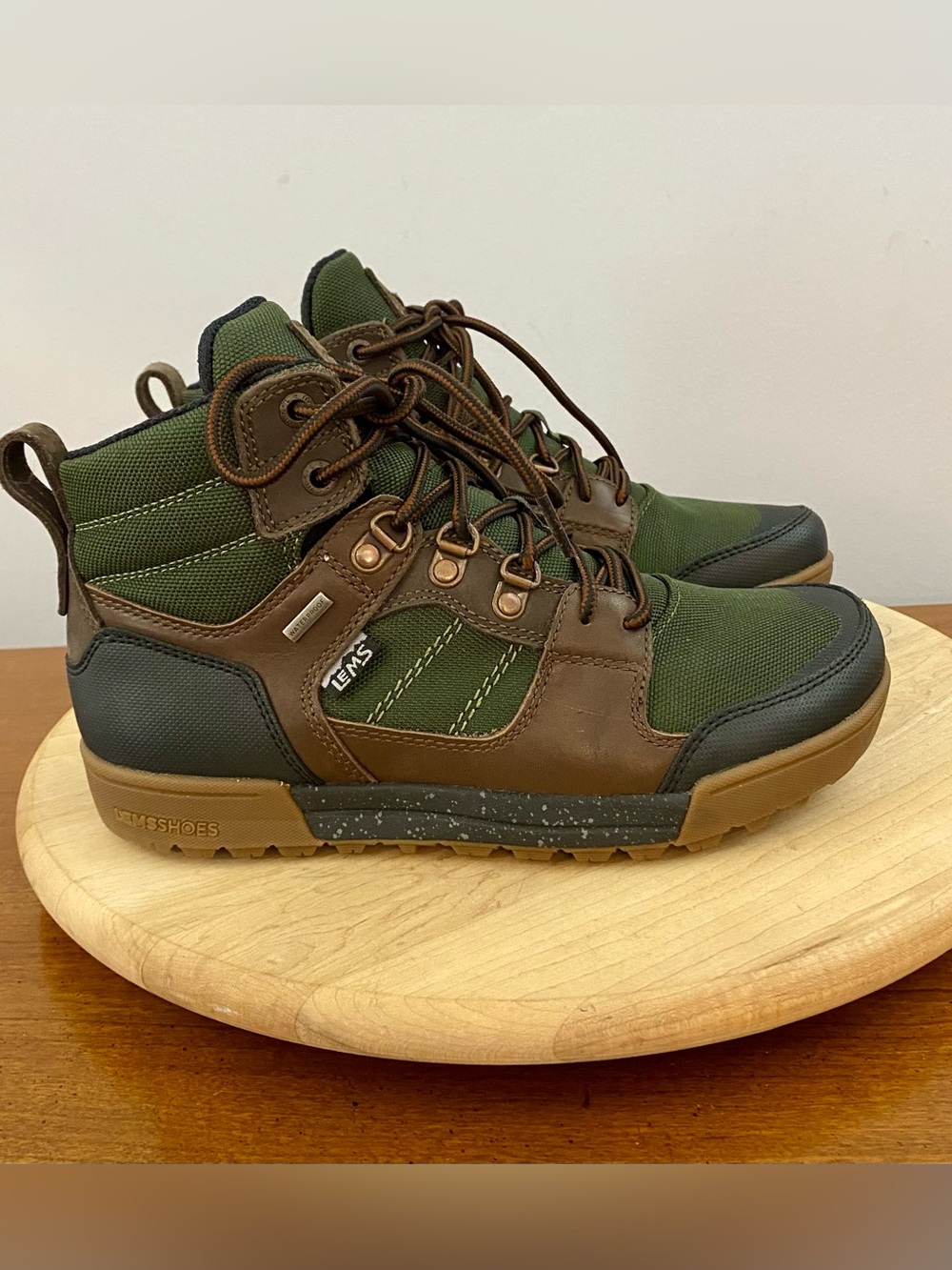 Lems Outlander Waterproof Hiking Boot Evergreen Green  Mens Sz 7 Huckleberry